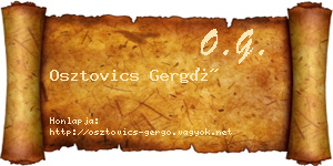 Osztovics Gergő névjegykártya